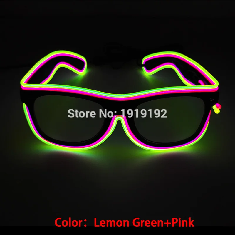 Двойные цветные неоновые светодиодные очки с электролюминесцентной проволокой