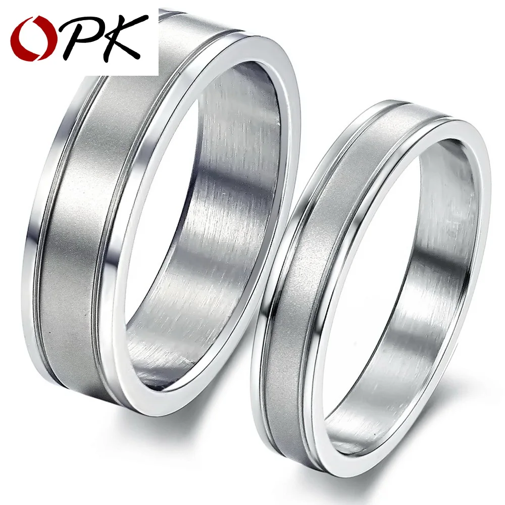 OPK Романтика тусклый полированный Свадебные Кольца для возлюбленной мужчин