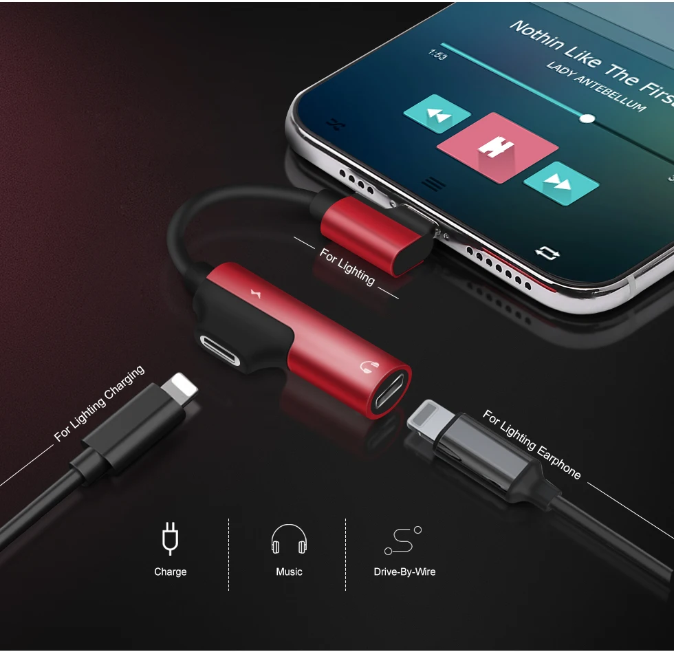NOHON Aux аудио зарядный адаптер для Lightning-Lightning разъем для наушников OTG разъем для iPhone 11 Pro XS Max XR X 8 7 Plus