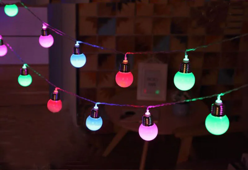 Kingoffer 1 2 м батарея струнная лампа с шаровой лампой светодиодная белая RGB шариковая