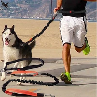 tailup dogs leash running elasticity hand freely pet products dogs harness collar jogging lead and adjustable waist rope cl153