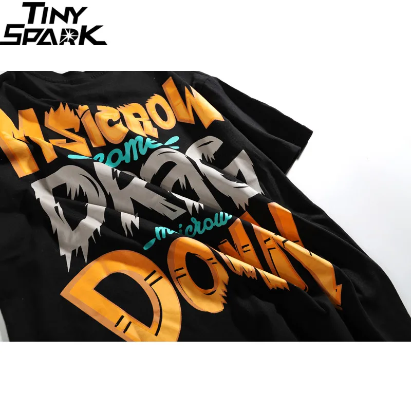 Hip Hop T-Shirt Streetwear Men Retro Print T Shirt Short Sleeve Cotton Top Tee Black Summer Street Wear Funny Tshirt HipHop