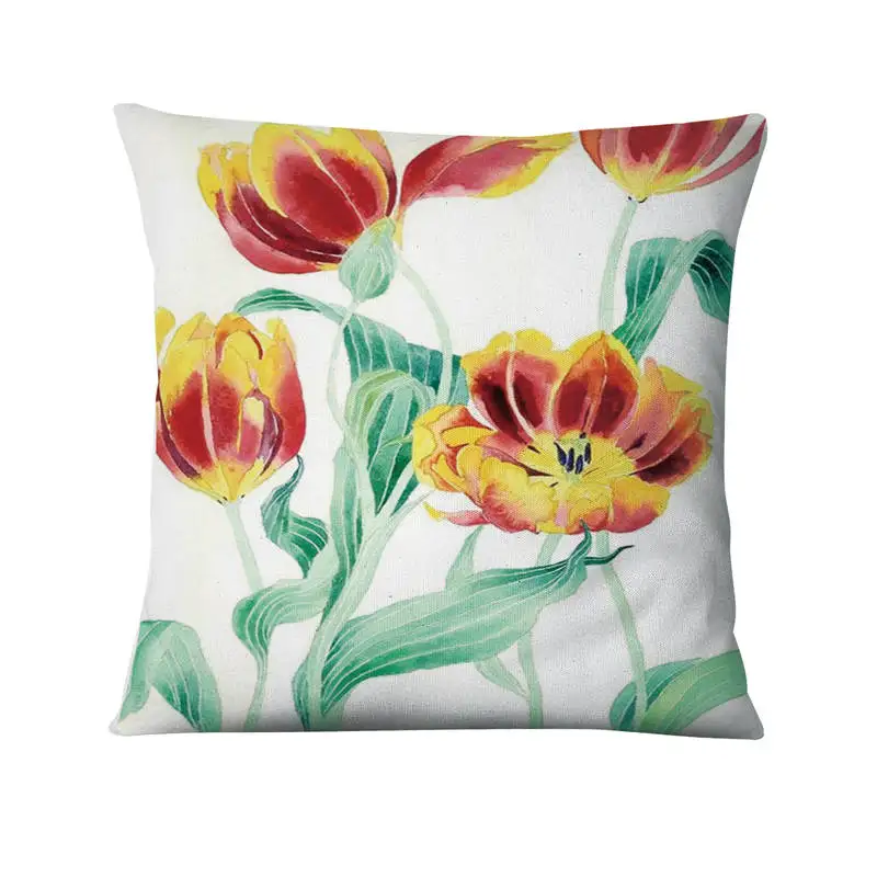 Акварель растений цифровые печатные наволочка китайская живопись цветы