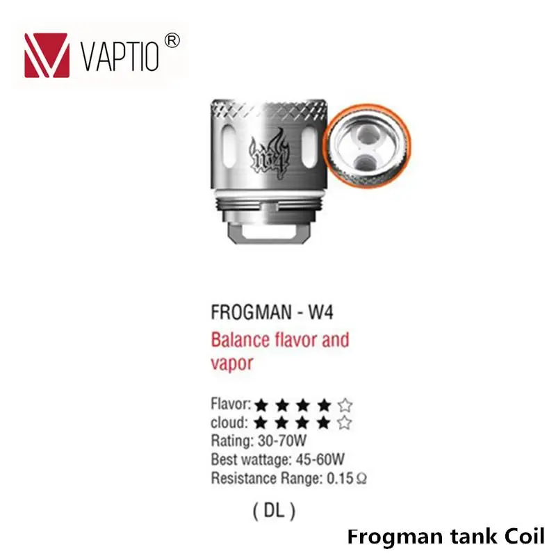 Vaptio электронная сигарета Frogman катушки распылителя Kanthal 0.15ohm 0.2ohm 0.4ohm испаритель катушки голову для frogman танк