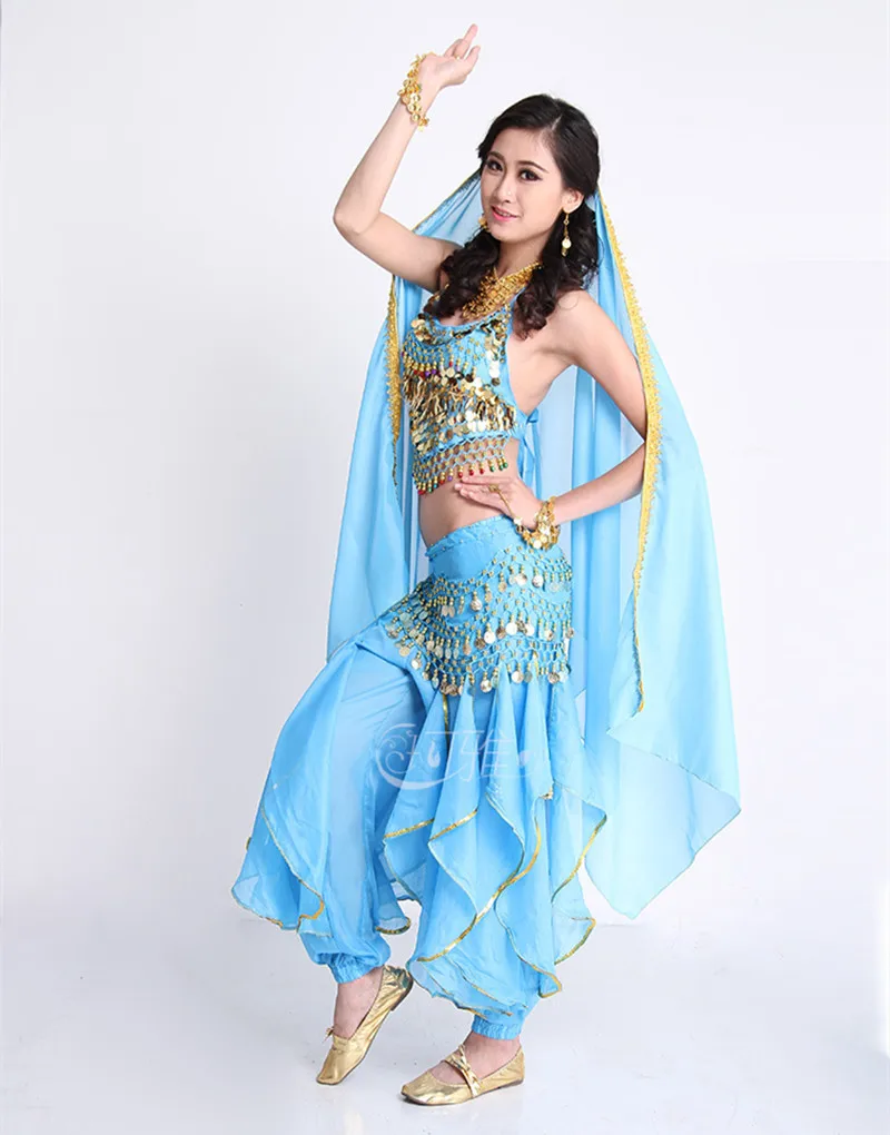 6 Colors Belly Dance Pant +Top+Belt Girls Ballroom Costume Indian Dress 3PCS/SET Oriental Costumes Cheap Price | Тематическая
