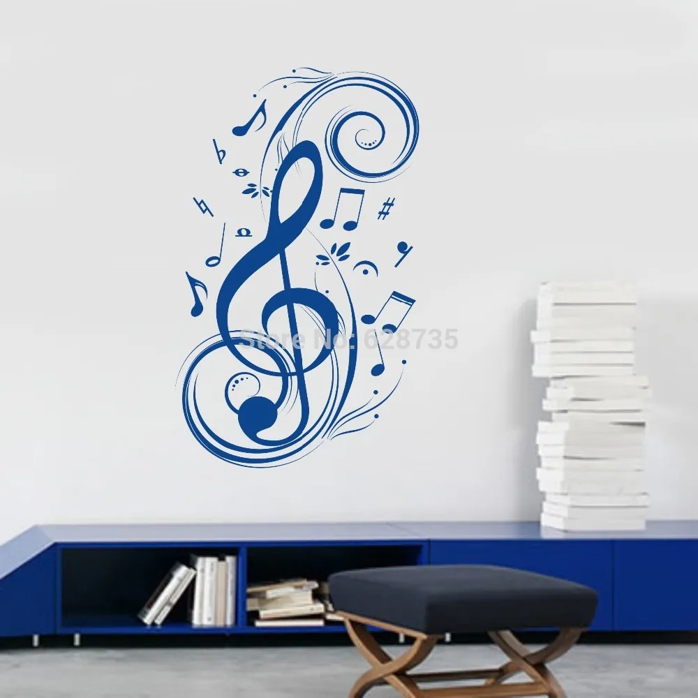 Beat музыкальные нотки настенные художественные наклейки графическое искусство