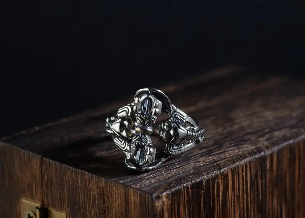 BALMORA 925 пробы серебряные Vajra кольца со слонами для мужчин винтаж животное тайское серебрянное кольцо модные украшения Anillos SY20892