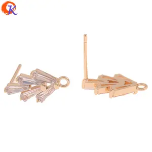 Аксессуары для ювелирных изделий Cordial Design 20 шт. 7*14 ммсерьги-гвоздики с кристалламинатуральное позолотаСделай самручная работафурнитура для сережек