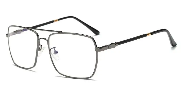 gray frame black leg Ретро квадратные очки женские металлические очки от близорукости очки оправа для очков мужская оправа nerd оптическая оправа с прозрачными линзами Eyewarer - Цвет оправы: gray frame black leg