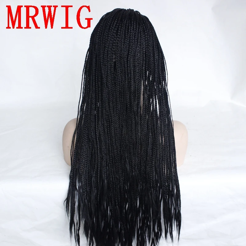 MRWIG длинная плетеная коробка Плетеный черный/коричневый/Блонд свободная часть синтетический передний парик для женщин