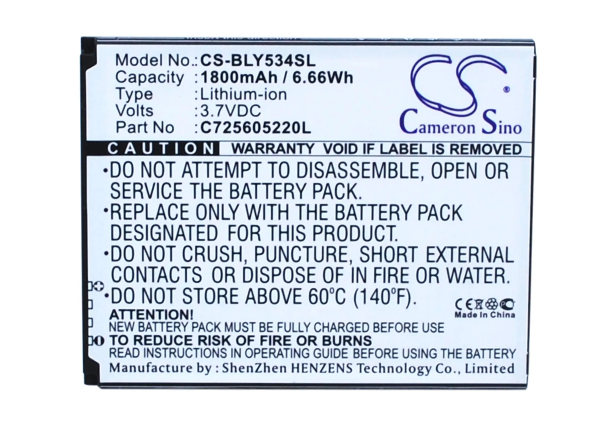 Высококачественный аккумулятор Cameron Sino 1800 мАч C725605220L для BLU Studio 5 0 HD LTE Y534Q|1800mah