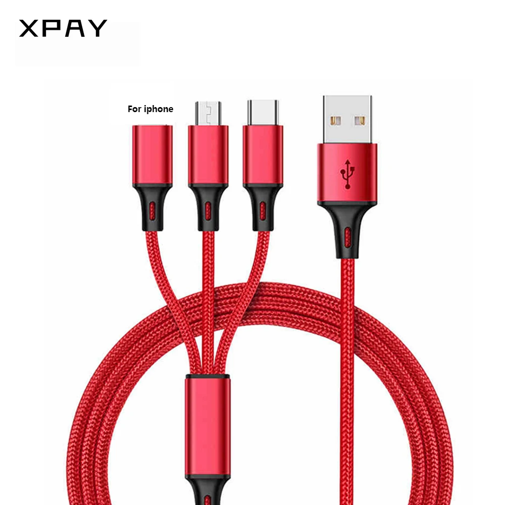 3 в 1 Usb кабель для зарядки Micro USB C Тип освещение несколько смарт конвертер зарядный