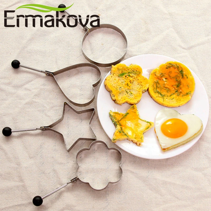 ERMAKOVA 4 шт./компл. Нержавеющая сталь DIY жареный яичный блин пресс форм Пособия по