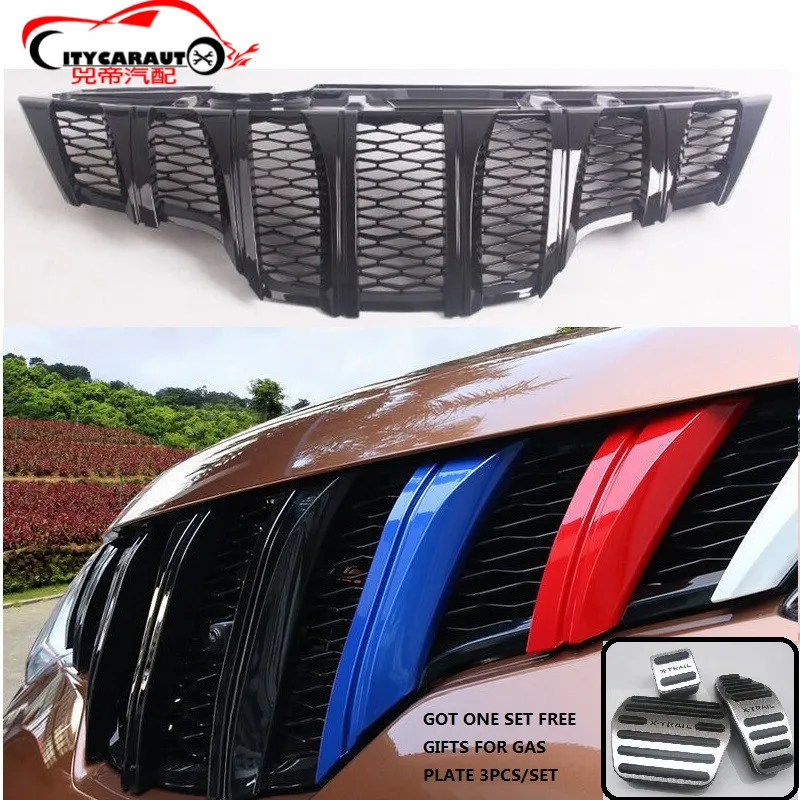 CITYCARAUTO HIGH QUALITY FRONT MASK RACING GRILL GRILLS FIT FOR NISSAN X-TRAIL XTRAIL T32 2014-2018 ABS GRILLE AUTO ACCESSORIES |