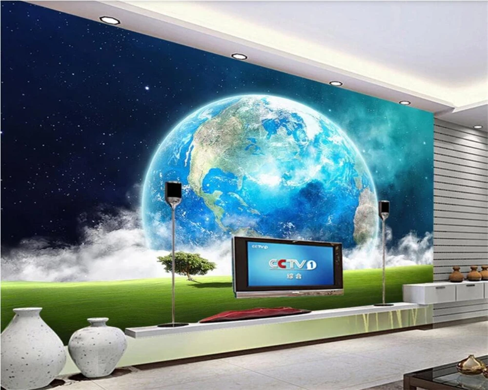 beibehang Cosmic starry sky 3D stereo painting custom background wall living room decoration wallpaper mural | Обустройство дома
