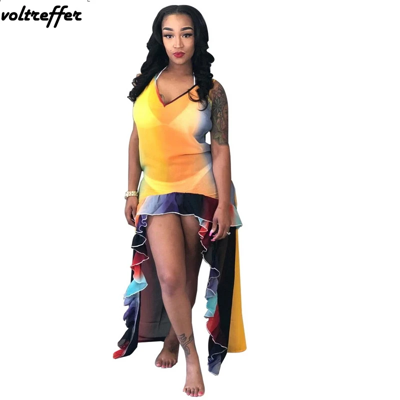Tye Dye печати Танк сарафан для женщин халат Longue Femme ropa mujer свободные Африканский