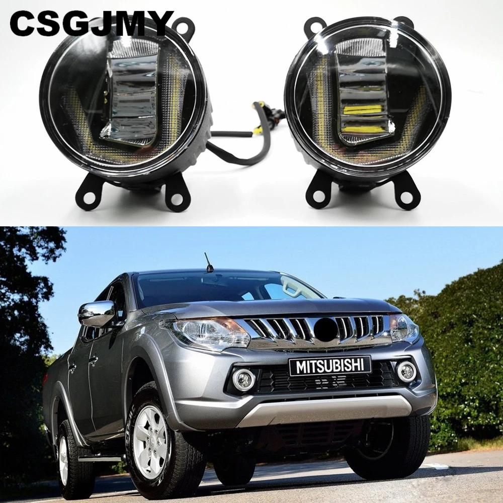 Дневные ходовые огни 3-в-1 с желтым сигналом для Mitsubishi Triton L200 2013 - 2017 | Автомобили и