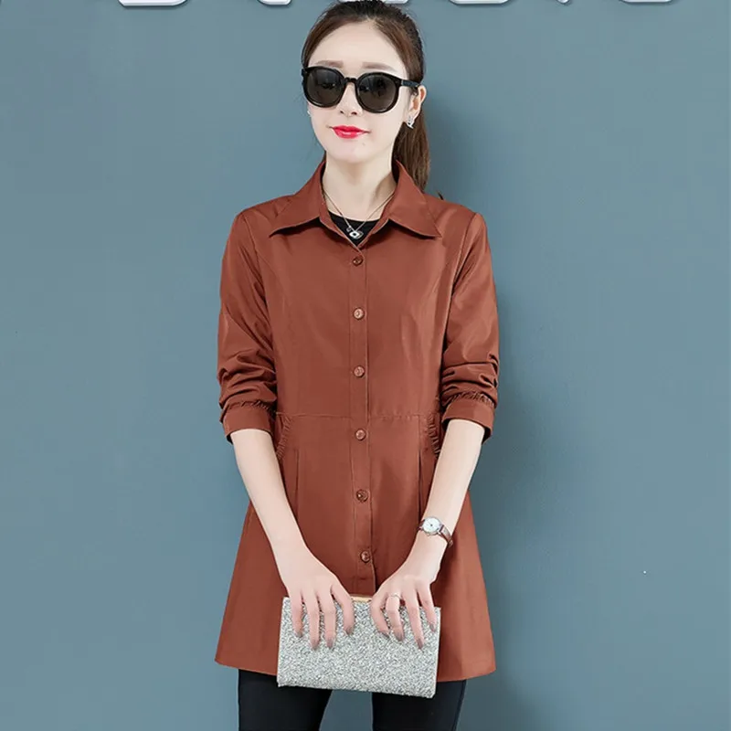 YAGENZ Trench Coat For Women Overcoat Plus size Spring Autumn Ladies Coats Clothes Single-breasted Casual Windbreaker 320 | Женская