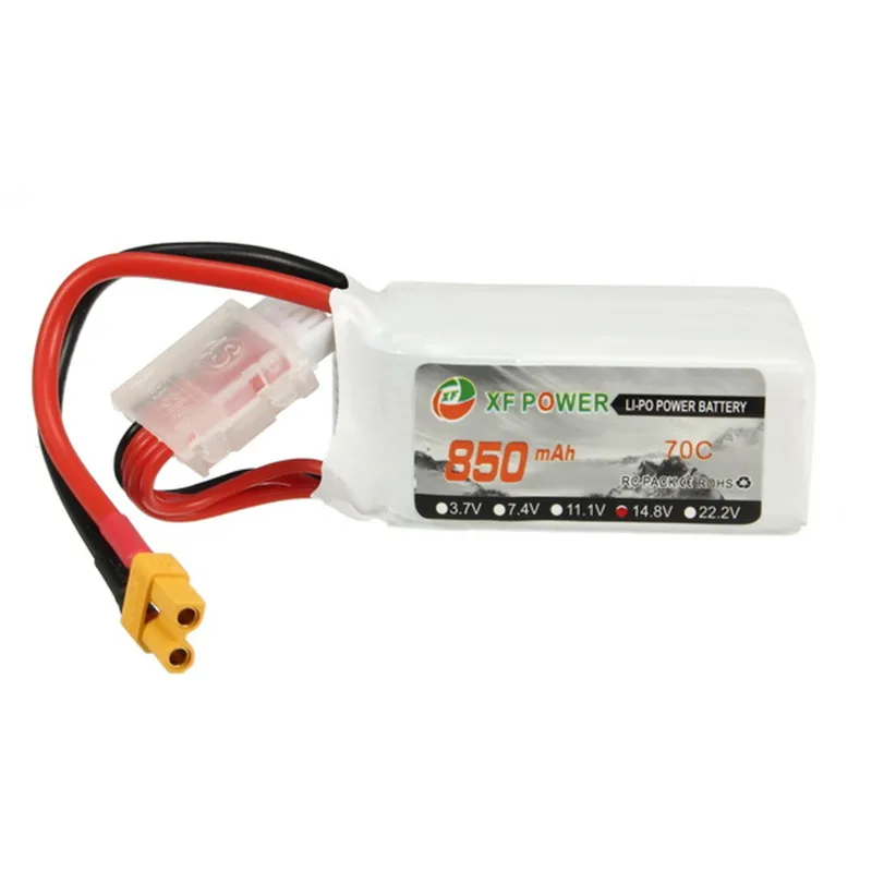 Фото Перезаряжаемые Lipo Батарея XF Мощность 14 8 V 850 мА/ч 4S 70C XT30 штепсельной вилки Перезаряжаемые Lipo Батарея XF Мощность 14 8 V 850 мА/ч 4S 70C XT30 штепсельной вилки