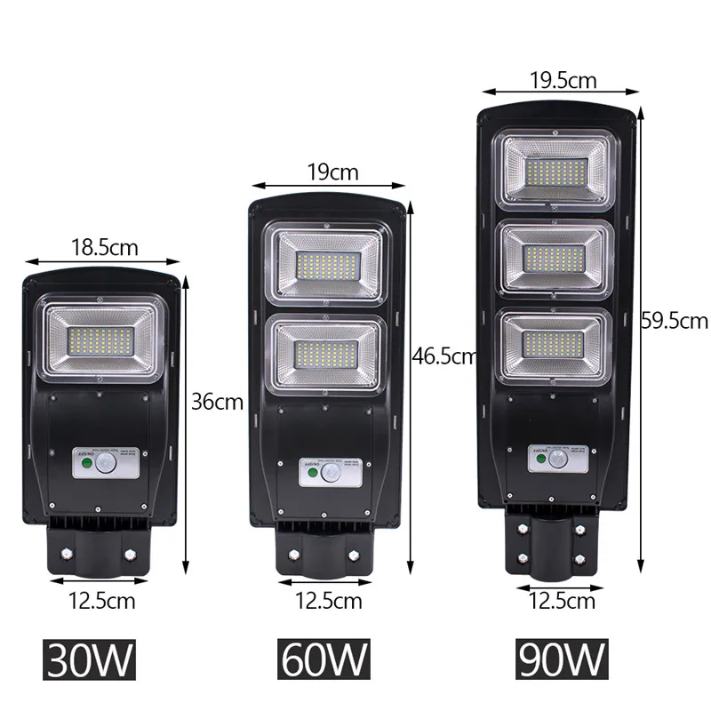 LED Solar Lamp Wall Street Light 30/60W/90W Rada r Induction Outdoor Timing Lamp+Remote Waterproof Security Lamp for Garden Yard