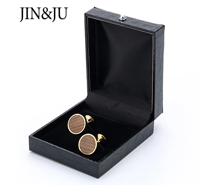 JIN& JU горячие новые круглые деревянные Запонки Ежик сандаловое дерево Запонки Свадебные Лучшие мужские подарки и подарки для мужчин с подарочной коробкой