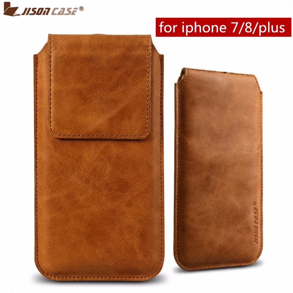 Чехол Jisoncase сумка для iPhone 7 8/7 8 Plus роскошный чехол из натуральной кожи с магнитной