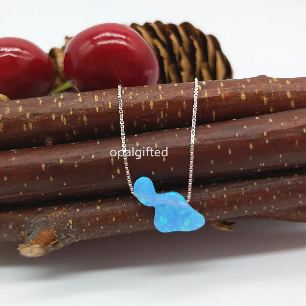 1pc Free Shipping 14*9mm Synthetic OP06 Light Blue Maui Map Fire Opal Necklace Island Pendant Jewelry | Украшения и аксессуары