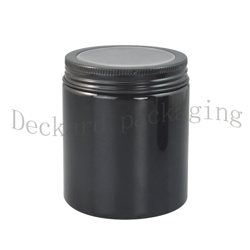 

20pc 250g Empty Black PET Cosmetic Cream Tin Aluminum Screw Cap 250ml Solid Perfumes Refillable Jars,Powder Bottle Balm Pot