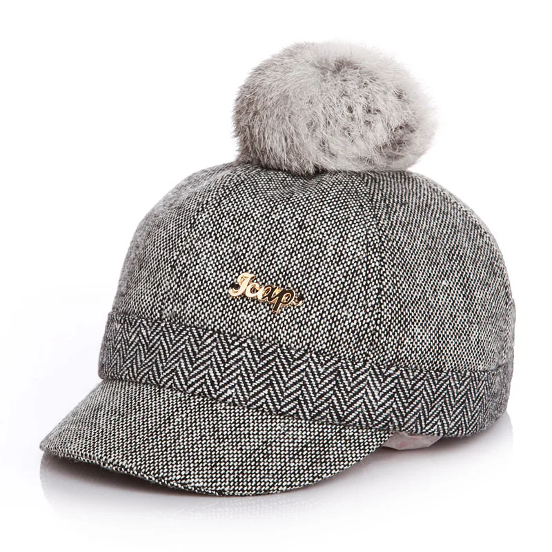 Autumn Winter Warm New Baby Hat 11 Colors Fashion Kids Baseball Fur Ball Hat knight Horse Cap For Kids Boys Girls 1-6 Years
