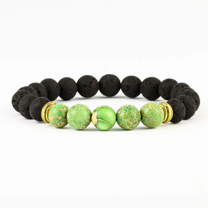 Браслеты с бусинами из натурального камня Lucky Charm Volcanic Rock 8 мм красочные браслеты