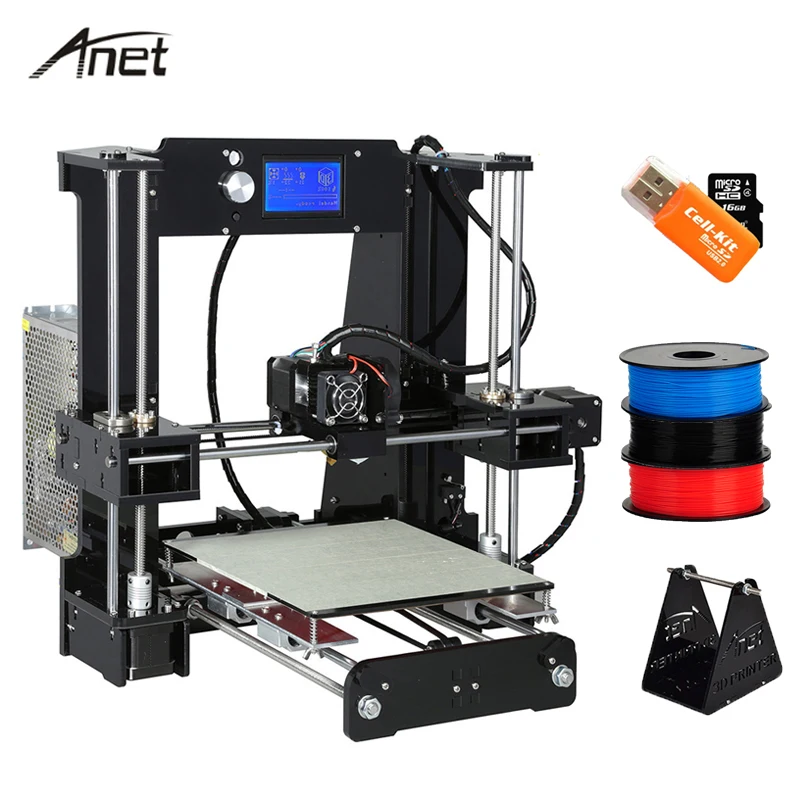 Anet Высокая точность A8 Plus A6 нормальный Reprap i3 Impresora 3d принтер многоязычный большой размер печати подарок PLA нить 8 Гб SD карта