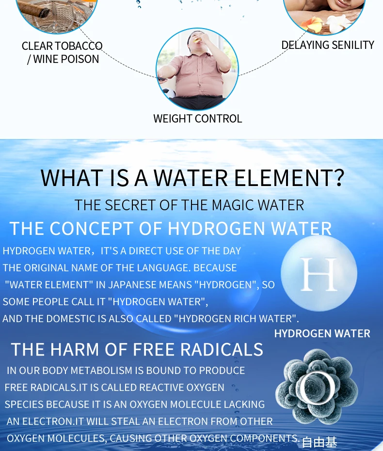 SPE/PEM водород богатый генератор бутылка с ионизатором воды Seperate H2 и O2 высокочистый водород ПЭТ бутылка использования 420 мл
