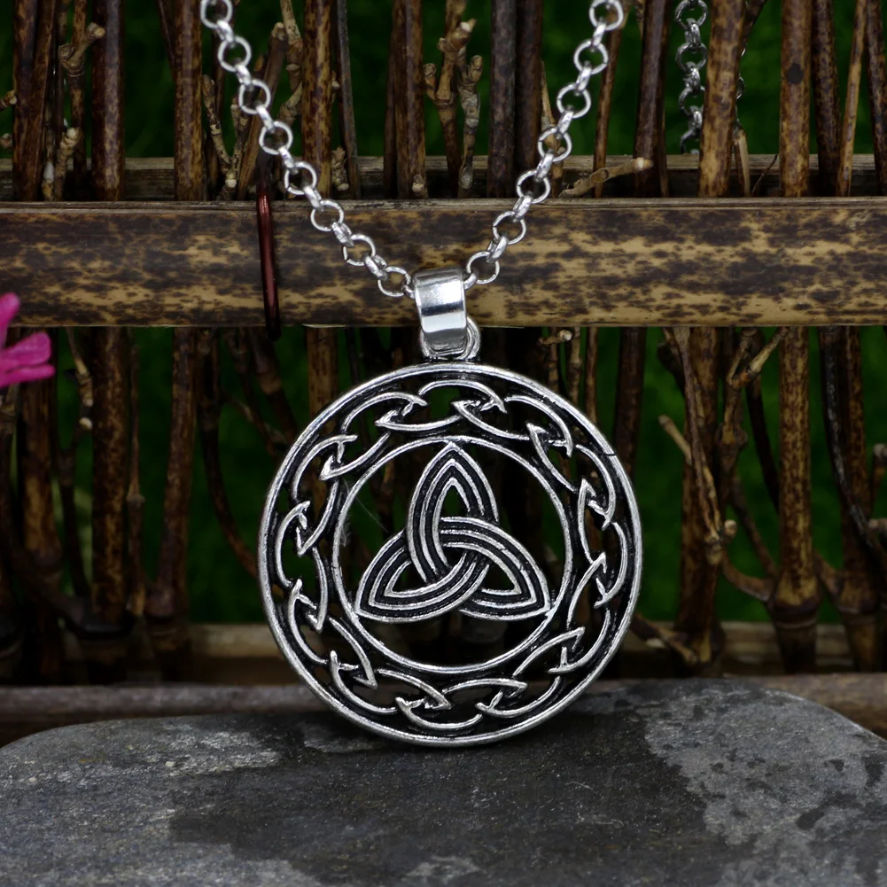 Ожерелье с узелком ювелирные изделия Triquetra камень талисман подарок для матери и