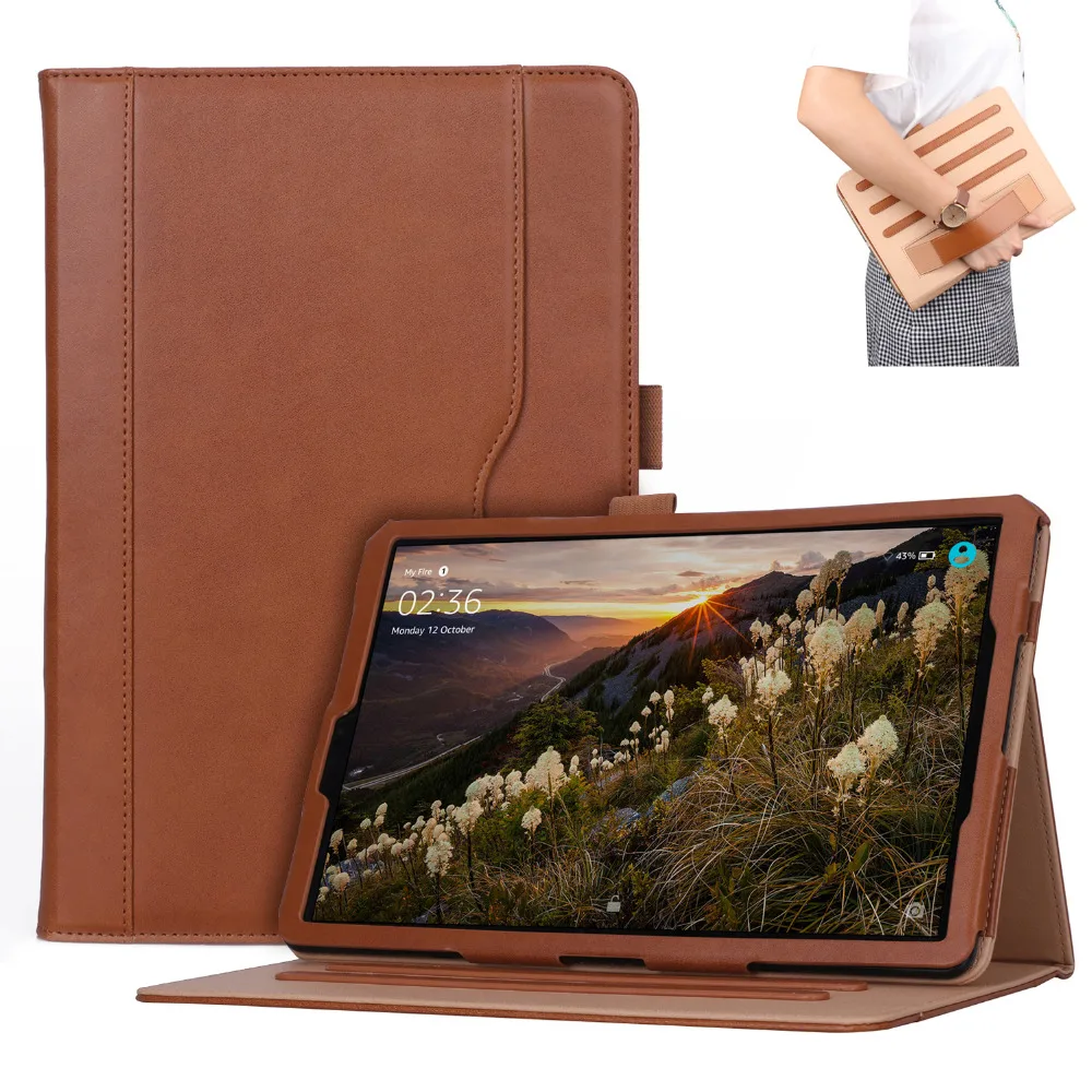 Тонкий кожаный магнитный смарт-чехол с ремешком на руку для Samsung Galaxy Tab S4 10 5 T830 T835