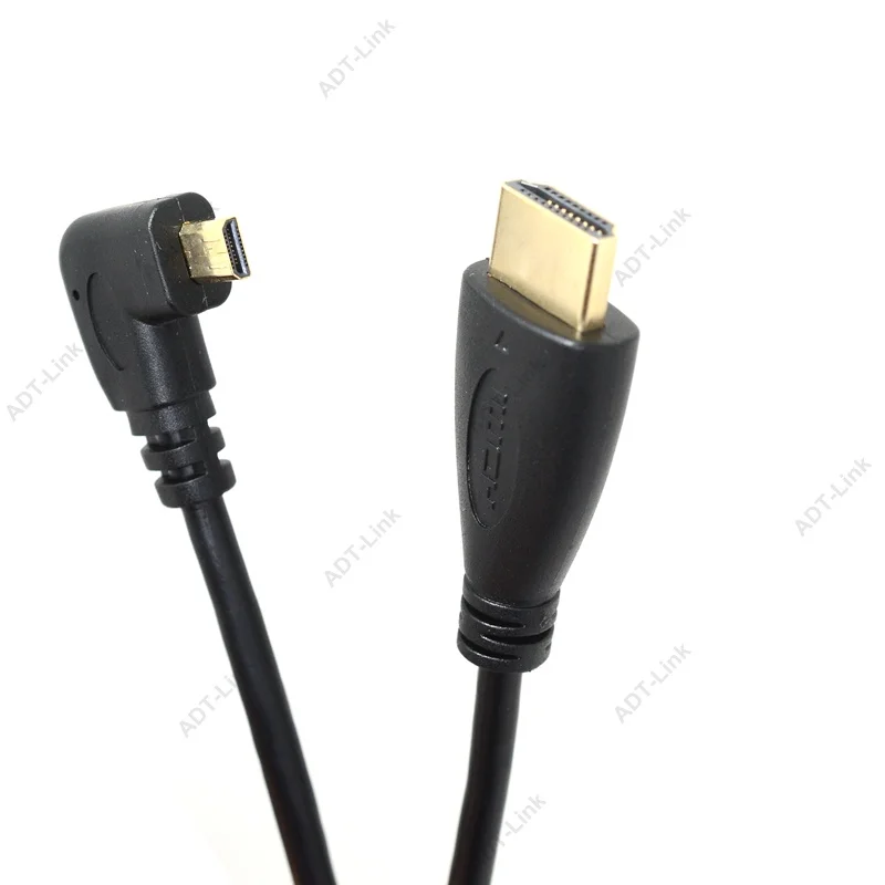 Прямой угол Micro HDMI совместимый пружинный гибкий кабель V1.4 DSLR 0 5 м/2 м от A типа до D