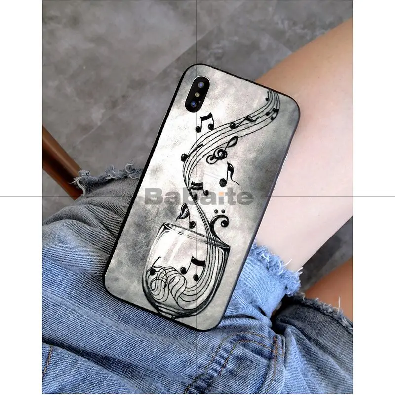 Babaite Музыка в мире ТПУ черный чехол для телефона чехол для iPhone X XS MAX 6 6s 7 7 plus 8 8 Plus 5 5S SE XR