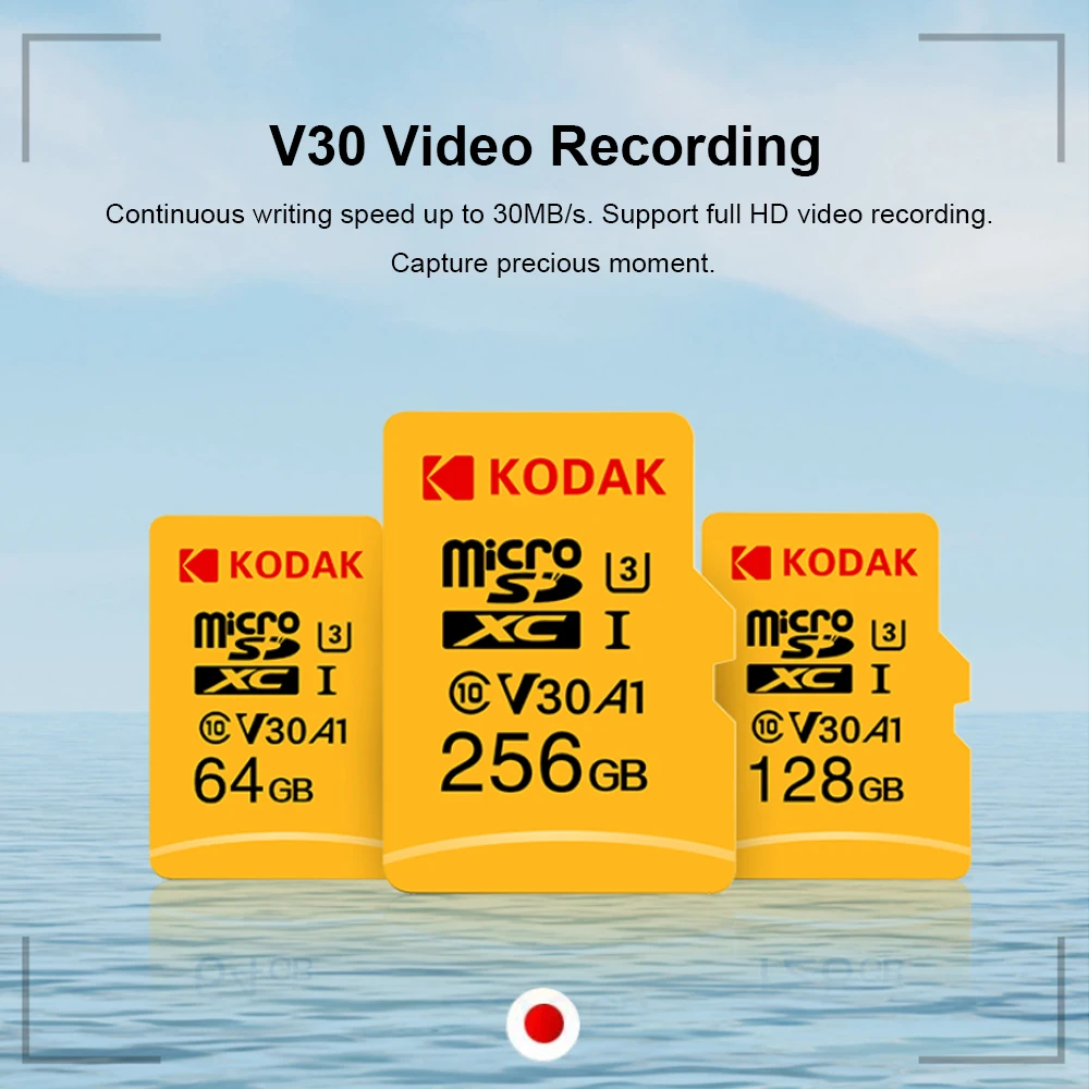 Kodak U3 A1 V30 Micro SD карта 128 ГБ 32 ГБ 64 Гб 256 ГБ 512 Гб класс 10 карта памяти 32 64 128 256 Гб Видео телефон карта памяти