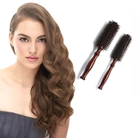 new diy wooden practical antistatic heat wild boar mane hair curl salon round wood hair style comb