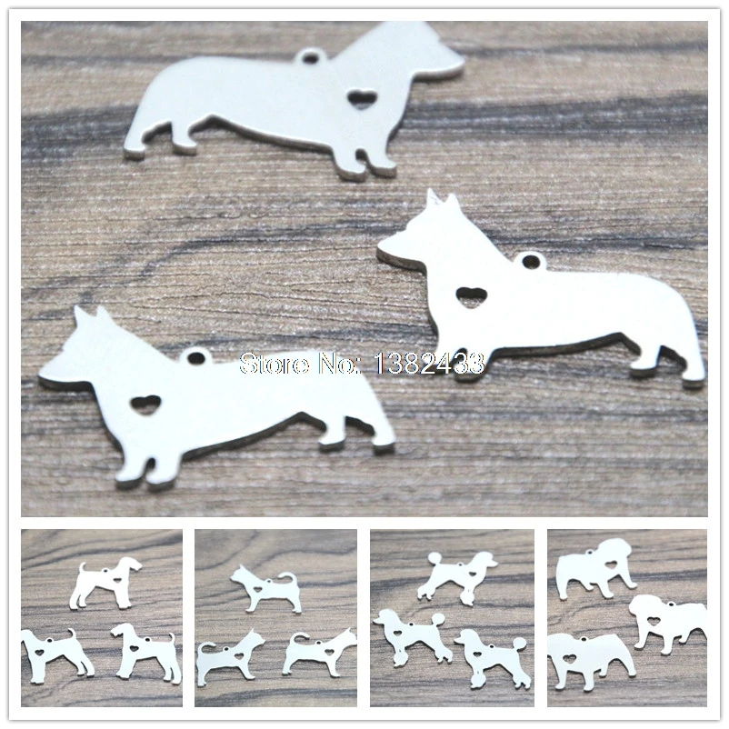 5 шт. собака Очаровательная в серебряных тонах корги немецкий короткий ретривер