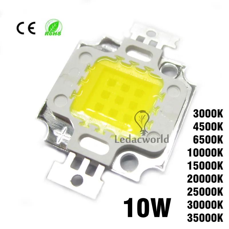 

5pcs/lot 10W High Power LED Chip SMD COB Beads 45mil 30mil Warm White Nature White Cold White 3000K 4500K 6500K 10000K-35000K