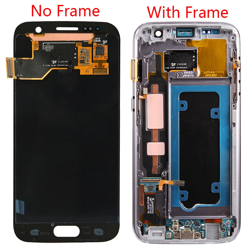 Оригинальный G930F ЖК дисплей для samsung Galaxy S7 экран рамка сенсорный SM с тенями|Экраны