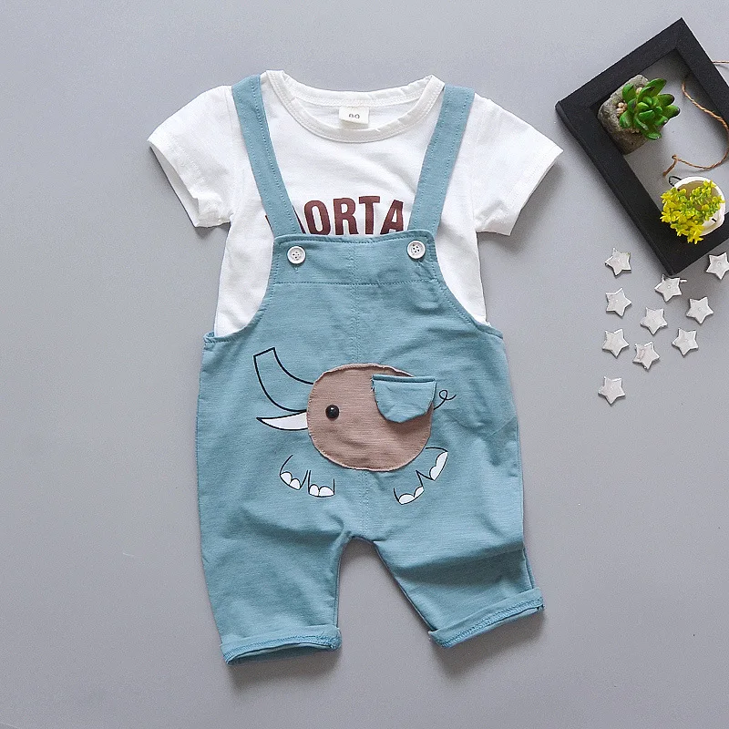 

Children's Wear Boys and Girls Short Sleeved T Shirt+pant Suits New Baby Girls Children's Clothes Two Piece Sets 0-4 Ages
