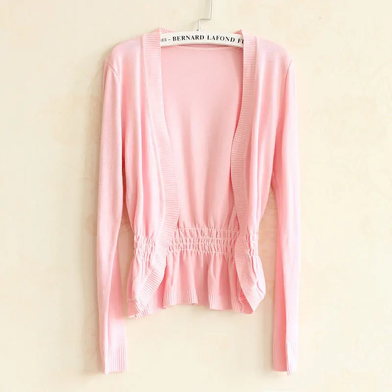 Кардиган Женский Вязаный Розовый Свитер На Осень 2017 Горячая Продажа Короткие