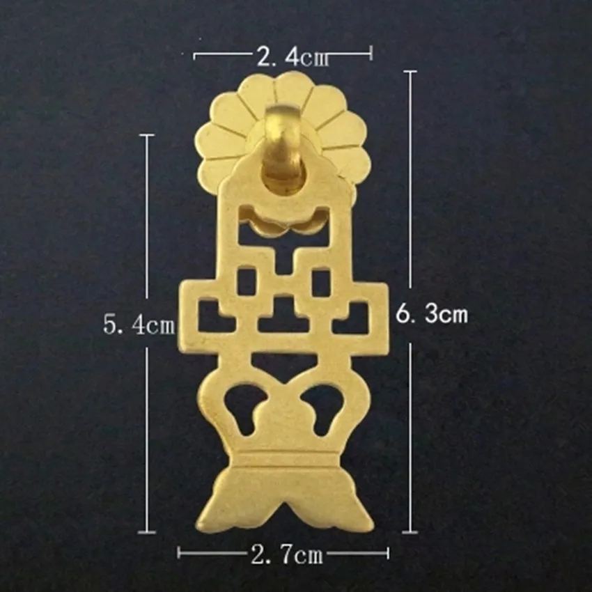 B KNOB BRASS В китайском ретро-стиле латунь ручка для шкафа с выдвижными ящиками тянуть античная бронза гибкий кулон кухня двери шкафа Ручка - Цвет: B KNOB BRASS