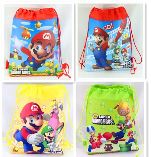 Supre Mario Bros, Нетканая сумка на шнурке, школьный рюкзак для мальчиков и девочек, мультяшная сумка Mario, Студенческая сумка для книг, детская школьная сумка, подарок