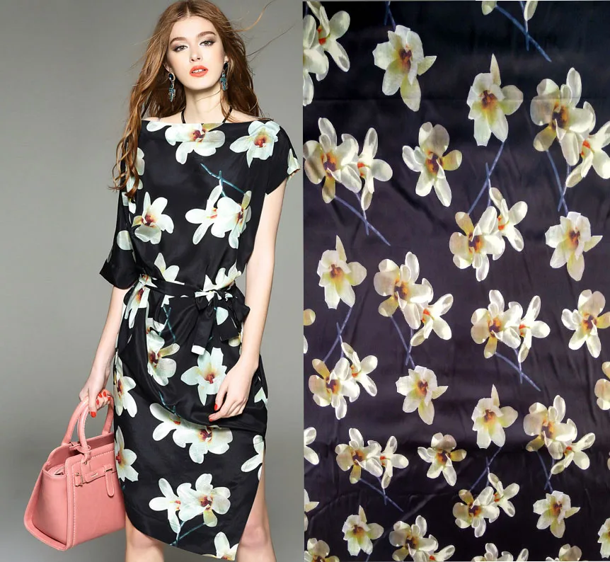 Суперяпонский тканый материал тяжелая шелковая атласная ткань для одежды