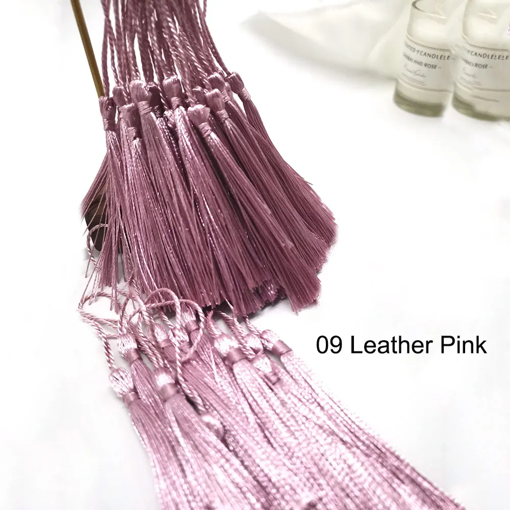 09 leather pink 32 шт./лот, 13 см, полиэстер, шелк, кисточка, бахрома, висячая, Спайка, кисточки, отделка для шитья, Аксессуары для штор, сделай сам, для изготовления ювелирных изделий - Цвет: 09 leather pink