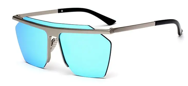 LKK one large rimless sunglasses hot sale women men silver mirror shades fashion brand sun glasses female UV400 | Аксессуары для