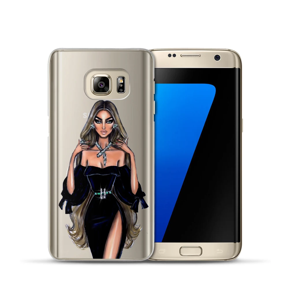 Модный мягкий ТПУ чехол для Samsung Galaxy S6 S7 Edge S8 Plus A3 A5 2016 2017 J2 J3 J5 J7 прозрачный