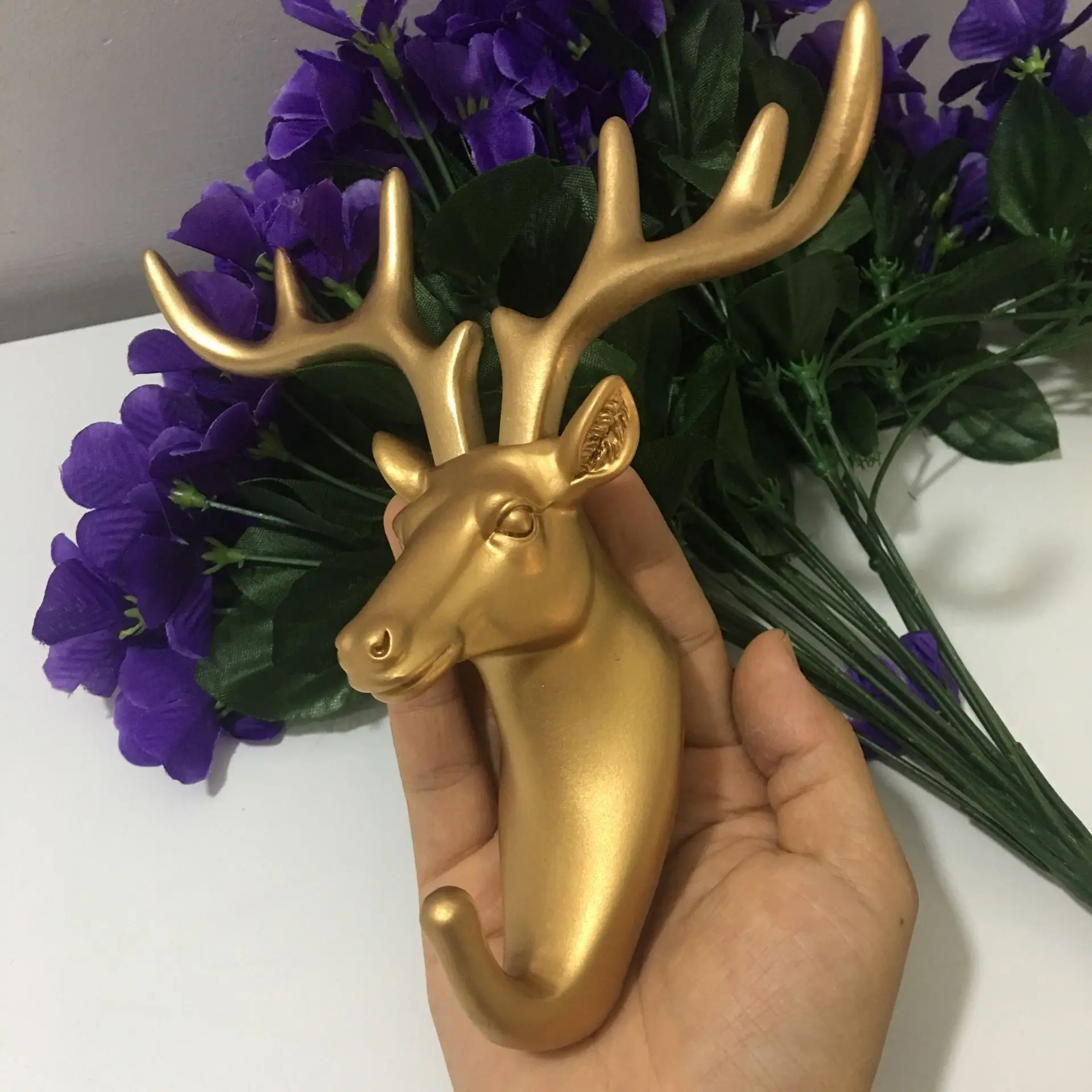 gold deer ROTOCAST материал светильник Защита окружающей среды животное крюк украшение дома настенный хранения носорог моделирование настенный подвесной - Цвет: gold deer